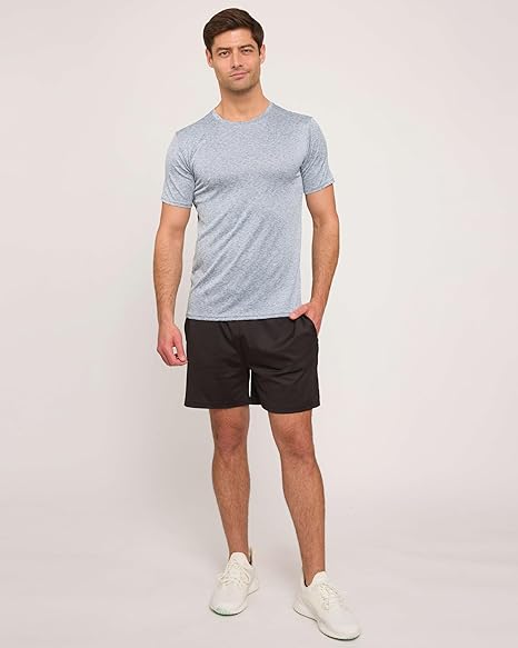 Real Essentials 5 Pack: Men’s Short Sleeve Dry Fit T-Shirts – Moisture Wicking Athletic Workout Gym Fitness Casual Tees